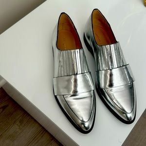 Loeffler Randall silver loafers